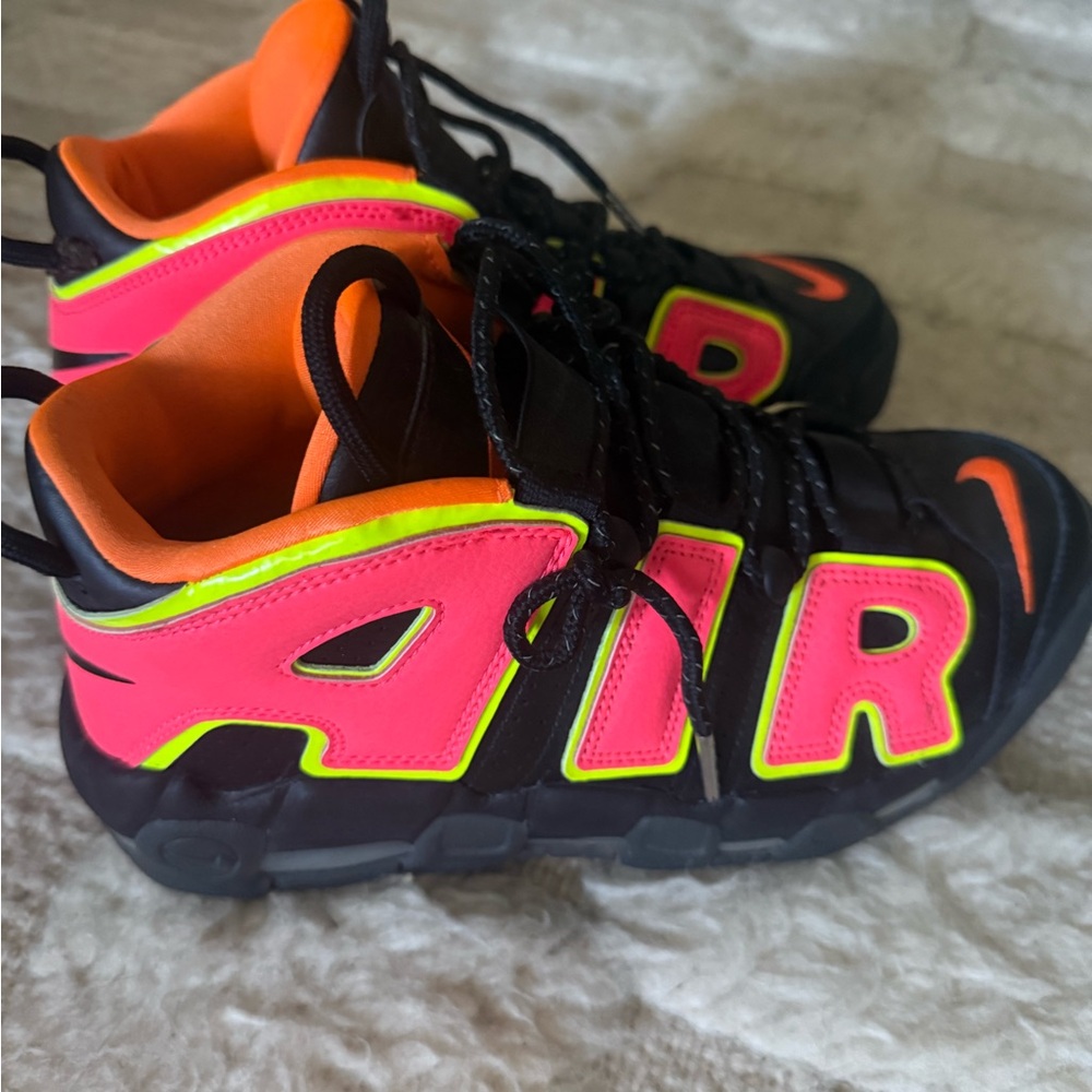 Vintage Nike Air Uptempo Black and Neon Pink Sneaker